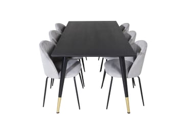 Spisegruppe Kenton 180 cm inkl. 6 Matanza Stoler - Svart/Messing/Grå - Møbler - Bord - Spisegruppe
