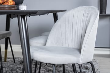 Spisegruppe Kenton 180 cm inkl. 6 Matanza Stoler - Svart/Messing/Grå - Møbler - Bord - Spisegruppe