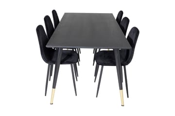 Spisegruppe Kenton 180 cm inkl. 6 Yegua Stoler - Svart/Messing - Møbler - Bord - Spisegruppe