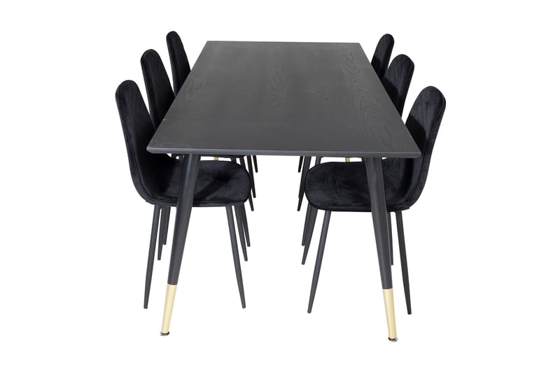 Spisegruppe Kenton 180 cm inkl. 6 Yegua Stoler - Svart/Messing - Møbler - Bord - Spisegruppe