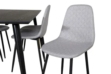 Spisegruppe Kenton 180 cm inkl. 6 Yegua Stoler - Svart/Messing/Grå - Møbler - Bord - Spisegruppe