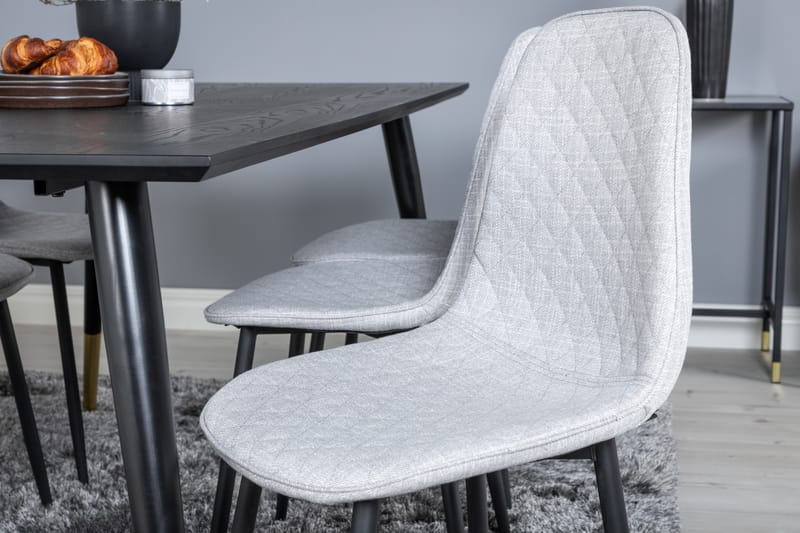 Spisegruppe Kenton 180 cm inkl. 6 Yegua Stoler - Svart/Messing/Grå - Møbler - Bord - Spisegruppe