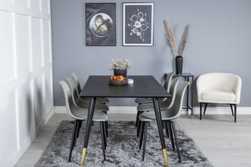 Spisegruppe Kenton 180 cm inkl. 6 Yegua Stoler - Svart/Messing/Grå - Møbler - Bord - Spisegruppe