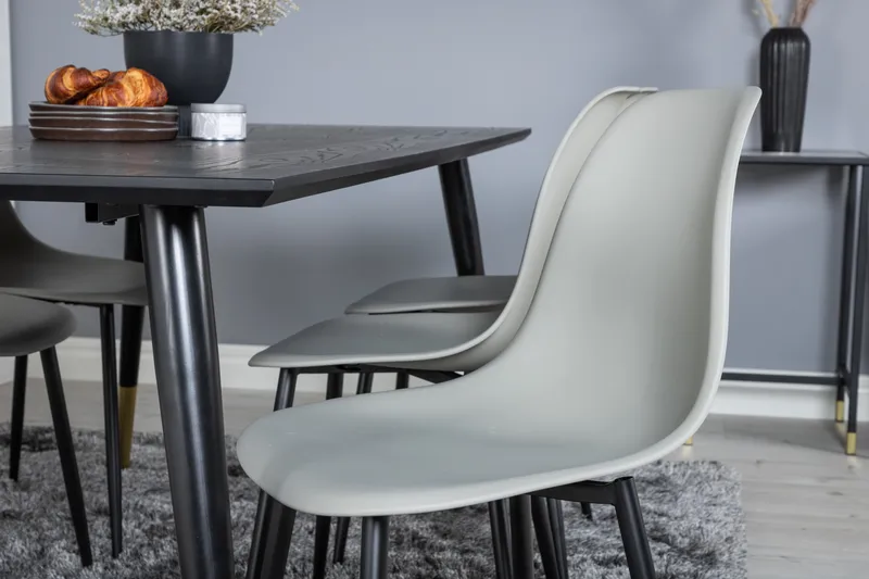 Spisegruppe Kenton 180 cm inkl. 6 Yegua Stoler - Svart/Messing/Grå - Møbler - Bord - Spisegruppe