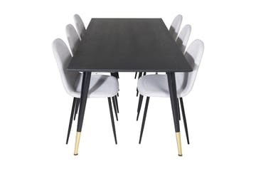 Spisegruppe Kenton 180 cm inkl. 6 Yegua Stoler - Svart/Messing/Grå - Møbler - Bord - Spisegruppe
