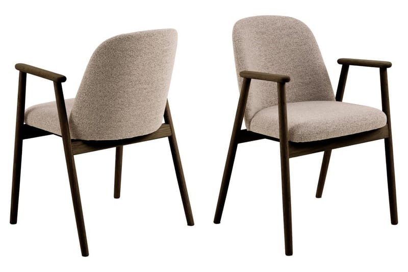Spisegruppe Kopparbo 110 cm Valnøtt Mørkebrun/Greige Rund 4 - Valnøtt - Møbler - Bord - Spisegruppe