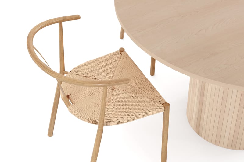 Spisegruppe Kopparbo 130 cm Rund inkl. 4 Tarina Stoler - Natur - Møbler - Bord - Spisegruppe