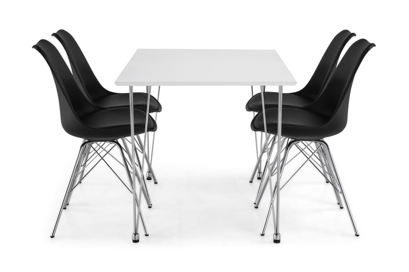 Spisegruppe Kranstull 120 cm med 4 Shell Stol - Møbler - Bord - Spisegruppe