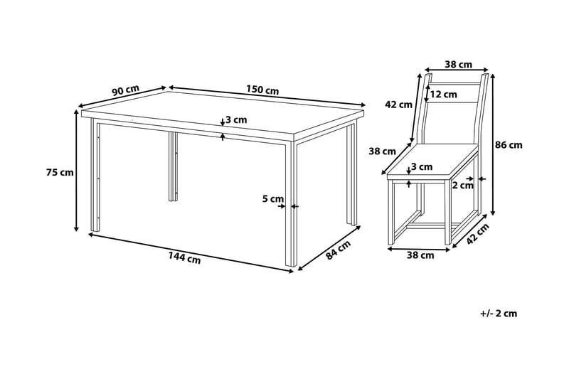 Spisegruppe Laredo 90 cm - Svart - Møbler - Bord - Spisegruppe