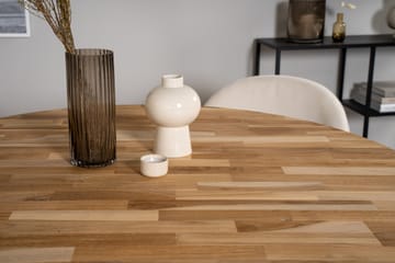 Spisegruppe Laura 100 cm Rund inkl. 4 Chantor Cordfløyelstol - Teak/Svart/Beige - Møbler - Bord - Spisegruppe