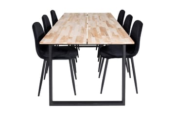 Spisegruppe Laura inkl. 6 Yegua Stoler - Tre/Svart - Møbler - Bord - Spisegruppe