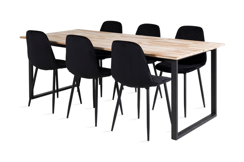 Spisegruppe Laura inkl. 6 Yegua Stoler, Tre/Svart