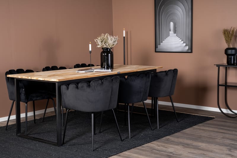 Spisegruppe Laura med 6 Limhamn Spisestoler Svart - Furniture Fashion - Møbler - Bord - Spisegruppe
