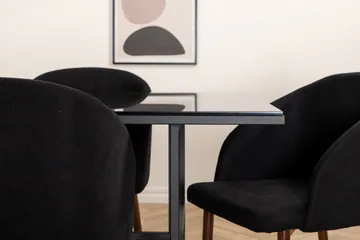 Spisegruppe Leria 200 cm inkl. 6 Kullersbro Stoler - Glas/Svart/Brun - Møbler - Bord - Spisegruppe