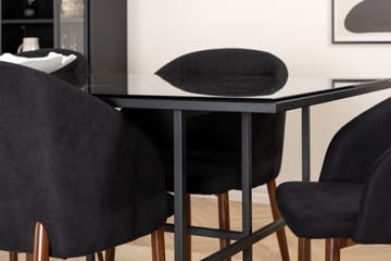 Spisegruppe Leria 200 cm inkl. 6 Kullersbro Stoler - Glas/Svart/Brun - Møbler - Bord - Spisegruppe