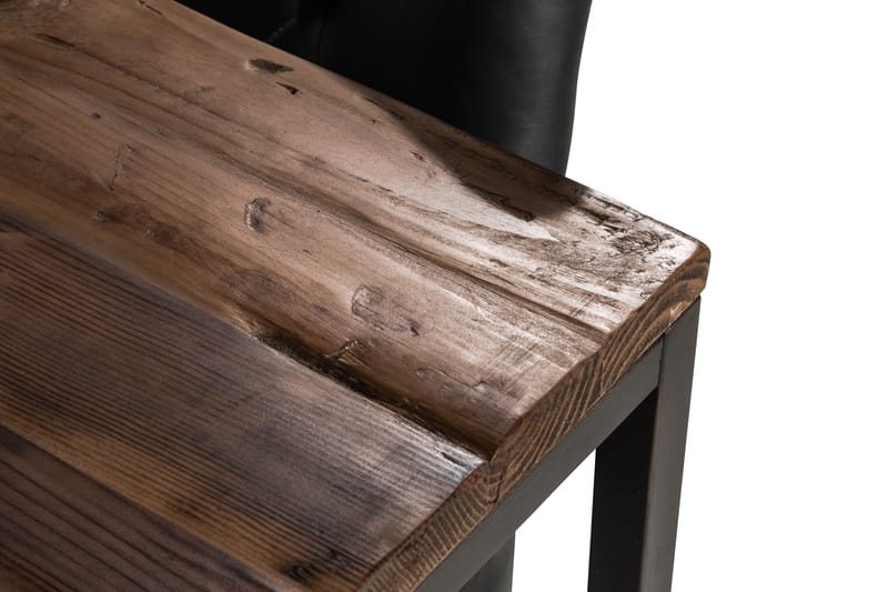 Spisegruppe Limerick 140 cm med 4 Tuva Lenestol - Rustikk Alm|Svart PU - Møbler - Bord - Spisegruppe