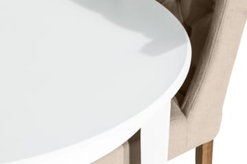 Spisegruppe Lowisa Forlengningsbar med 4 Isolde Stol - Hvit|Beige - Møbler - Bord - Spisegruppe