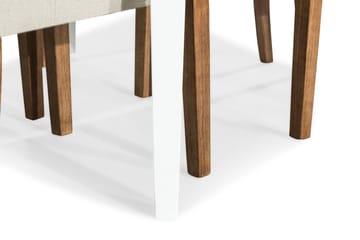 Spisegruppe Lowisa Forlengningsbar med 4 Isolde Stol - Hvit|Beige - Møbler - Bord - Spisegruppe