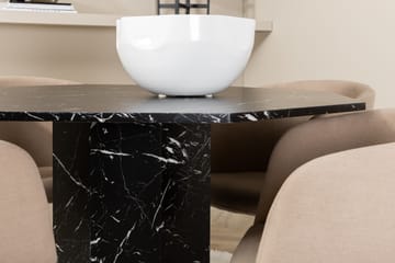 Spisegruppe Marai 110 cm Rund inkl. 4 Beraid Stoler - Svart/Beige - Møbler - Bord - Spisegruppe