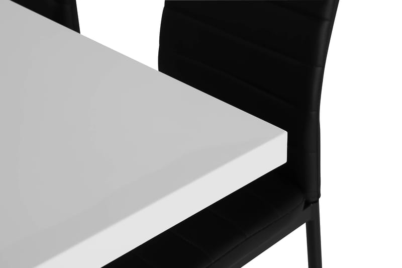 Spisegruppe Mendoza 140 cm med 4 Fred Stol - Hvit|Svart - Møbler - Bord - Spisegruppe