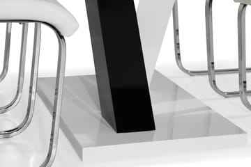 Spisegruppe Mendoza 140 cm med 4 Jack Stol - Hvit|Svart|Svart PU|Krom - Møbler - Bord - Spisegruppe