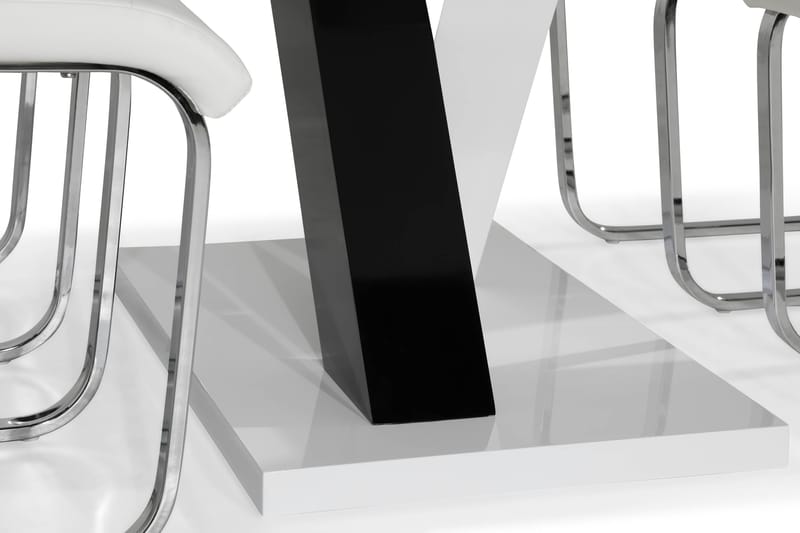 Spisegruppe Mendoza 140 cm med 4 Jack Stol - Hvit|Svart|Svart PU|Krom - Møbler - Bord - Spisegruppe