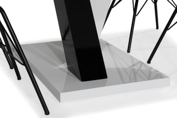 Spisegruppe Mendoza 140 cm med 4 Scale Stol - Hvit|Svart|Svart PU - Møbler - Bord - Spisegruppe