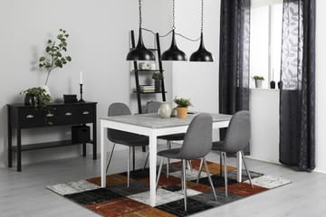 Spisegruppe Montague 140 cm Betong/Hvit/Grå/Krom - 4 Naira Stoler - Møbler - Bord - Spisegruppe