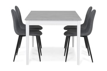 Spisegruppe Montague 140 cm Betong/Hvit/Grå/Svart - 4 Naira Stoler - Møbler - Bord - Spisegruppe