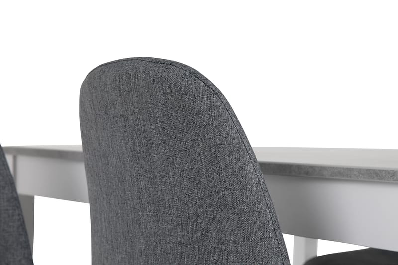 Spisegruppe Montague 140 cm Betong/Hvit/Grå/Svart - 4 Naira Stoler - Møbler - Bord - Spisegruppe