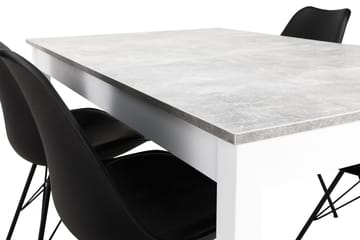 Spisegruppe Montague Betong/Hvit - 4 Scale Stoler - Møbler - Bord - Spisegruppe