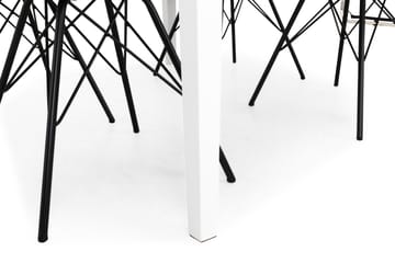 Spisegruppe Montague Betong/Hvit - 4 Scale Stoler - Møbler - Bord - Spisegruppe
