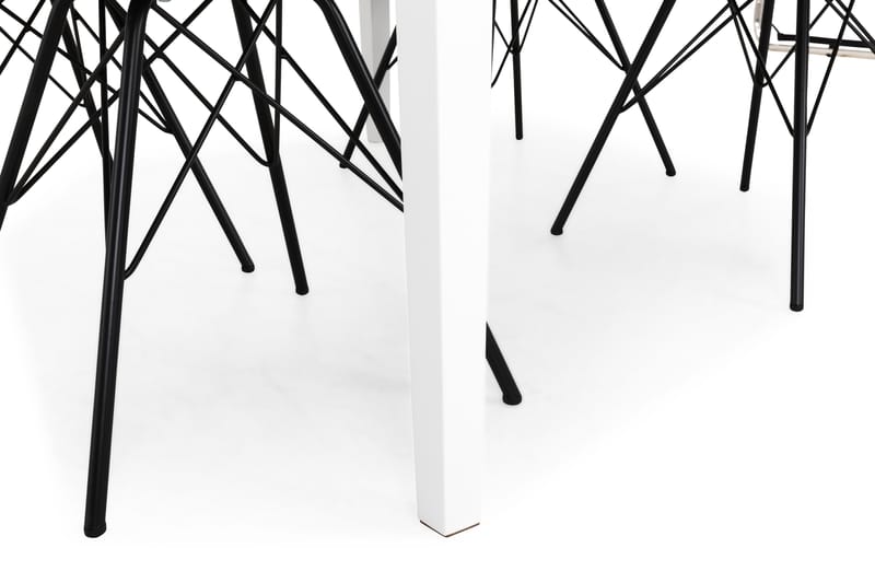 Spisegruppe Montague Betong/Hvit - 4 Scale Stoler - Møbler - Bord - Spisegruppe