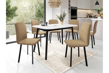 Spisegruppe Narberth - Beige/Svart/Hvit - Møbler - Bord - Spisegruppe