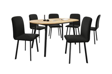 Spisegruppe Narberth - svart/tre - Møbler - Bord - Spisegruppe