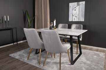 Spisegruppe Netanya med 4 Chantor Lyx Fløyelsstoler - Møbler - Bord - Spisegruppe