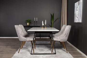 Spisegruppe Netanya med 4 Chantor Lyx Fløyelsstoler - Møbler - Bord - Spisegruppe