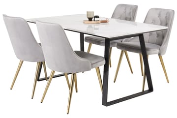 Spisegruppe Netanya med 4 Chantor Lyx Fløyelsstoler - Møbler - Bord - Spisegruppe