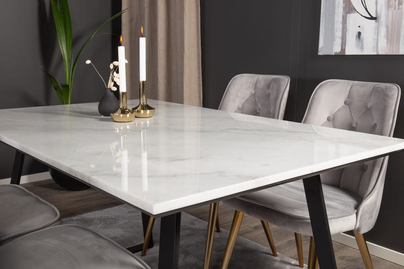 Spisegruppe Netanya med 4 Chantor Lyx Fløyelsstoler - Møbler - Bord - Spisegruppe