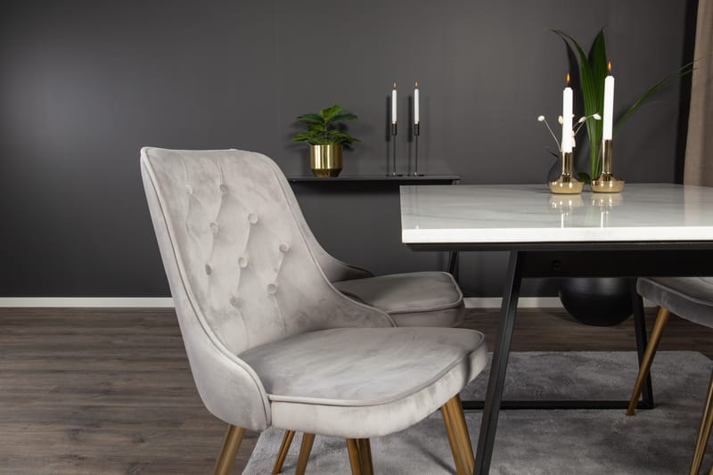 Spisegruppe Netanya med 4 Chantor Lyx Fløyelsstoler - Møbler - Bord - Spisegruppe