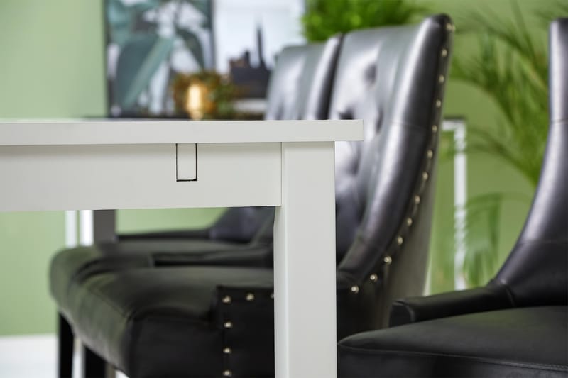 Spisegruppe Octavia 180 cm med 6 Hermione Lenestol - Hvit|Svart Vintage - Møbler - Bord - Spisegruppe