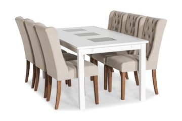 Spisegruppe Octavia 180 cm med 6 Isolde Stol - Vintage Alm|Beige - Møbler - Bord - Spisegruppe
