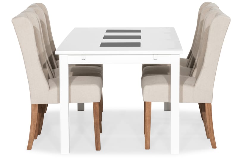 Spisegruppe Octavia 180 cm med 6 Isolde Stol - Vintage Alm|Beige - Møbler - Bord - Spisegruppe