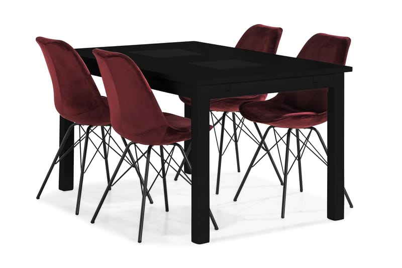 Spisegruppe Octavia med 4 Scale spisestoler - Svart - Møbler - Bord - Spisegruppe