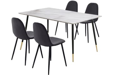 Spisegruppe Reddeer 160 cm - Antrasitt/Hvit - Møbler - Bord - Spisegruppe