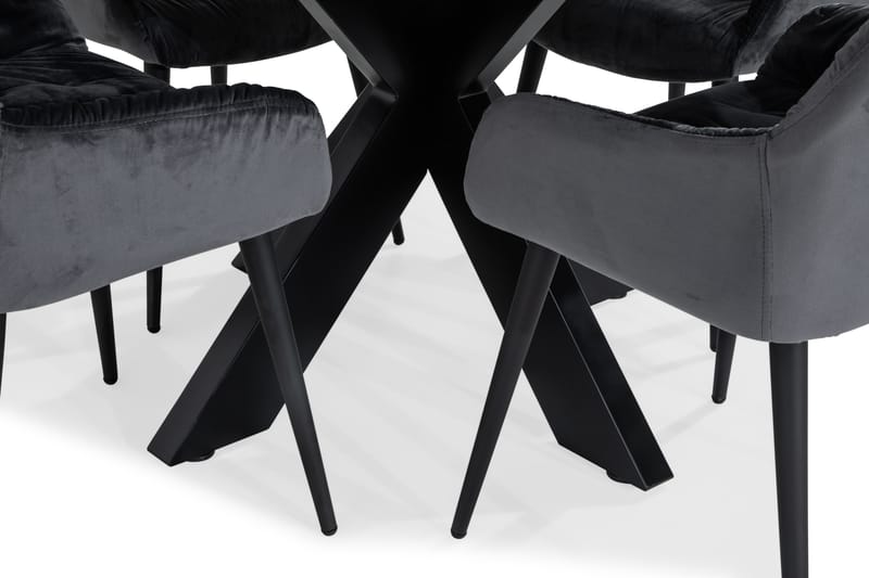 Spisegruppe Redex Rund 120 cm med 4 Khloe Kjøkkenstoler Fløy - Spisegruppe