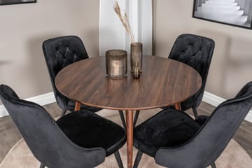 Spisegruppe Ridones 100 cm Rund + 4 Valera Spisestoler - Møbler - Bord - Spisegruppe