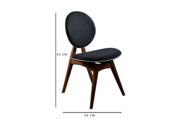 Spisegruppe Rodrigue 160 cm med 4 Spisestoler - Valnøtt/Antrasitt - Møbler - Bord - Spisegruppe