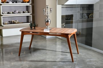 Spisegruppe Rodrigue 160 cm med 4 Spisestoler - Valnøtt/Antrasitt - Møbler - Bord - Spisegruppe