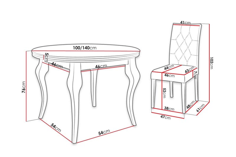 Spisegruppe - Rosa - Møbler - Bord - Spisegruppe